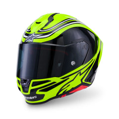 Alpinestars S-R7 Zeal Helmet ECE06 Yellow Fluo Black White Glossy