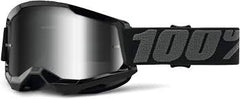 100% Strata 2 Mirrored Lens Goggles - Black