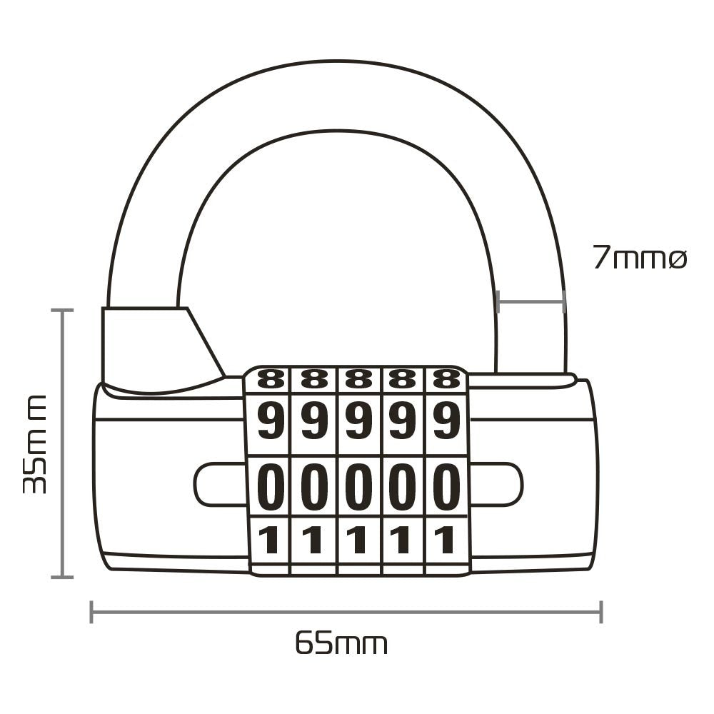 OXFORD 5-DIGIT COMBINATION PADLOCK