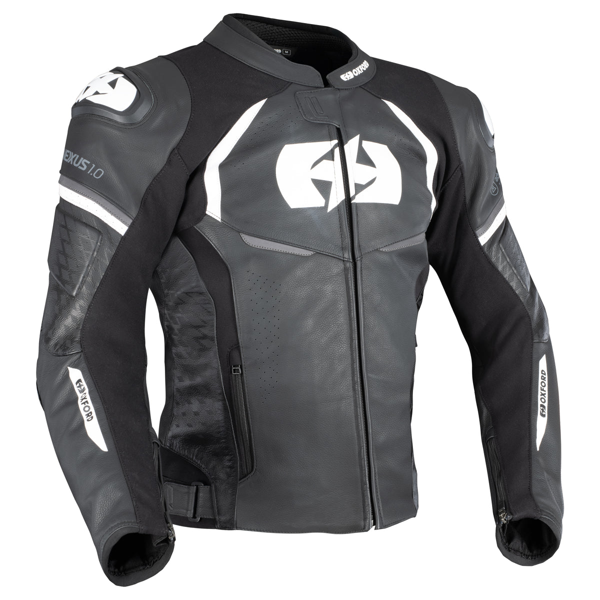 Oxford Nexus 1.0 Leather MS Jkt Blk/Wht
