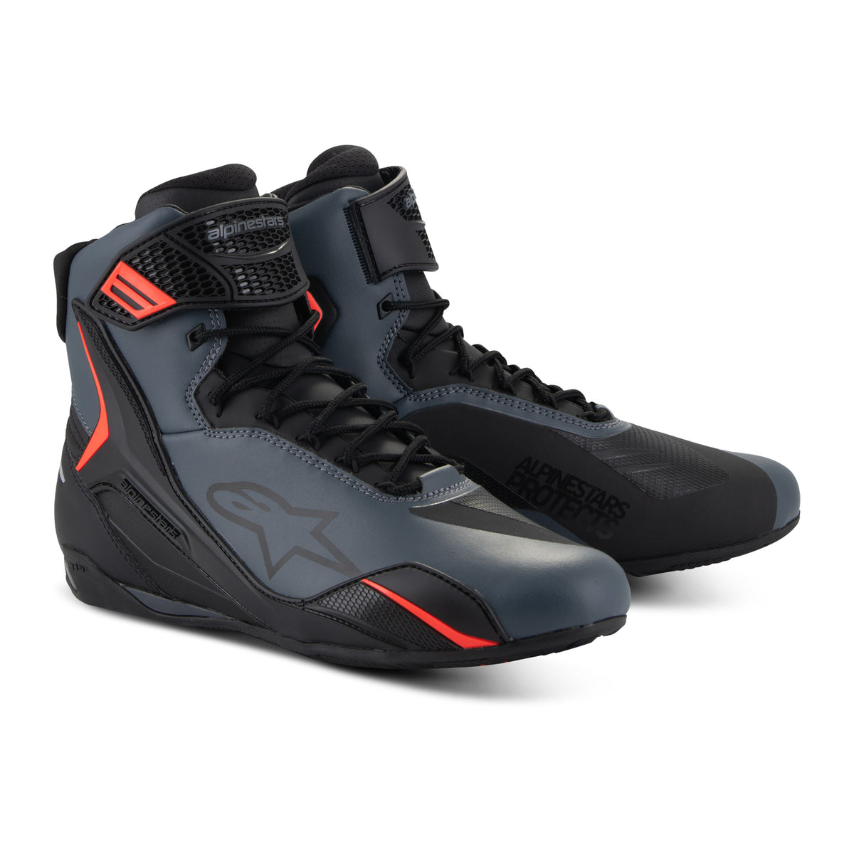 Alpinestars Faster-4 Shoes Black Grey Red Fluo