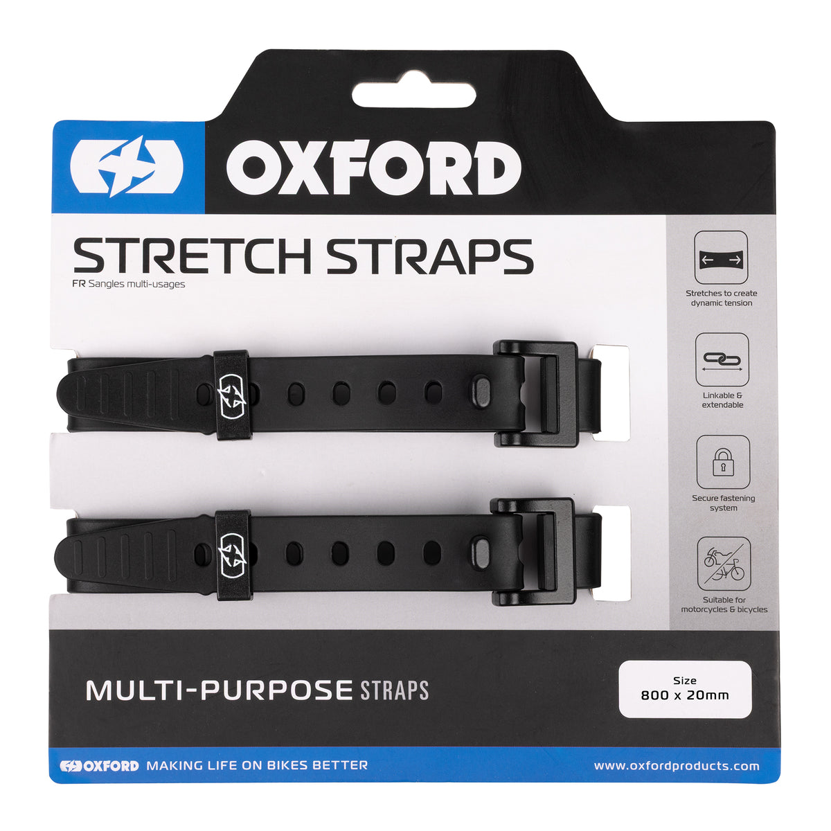 Stretch straps Black (Pair)