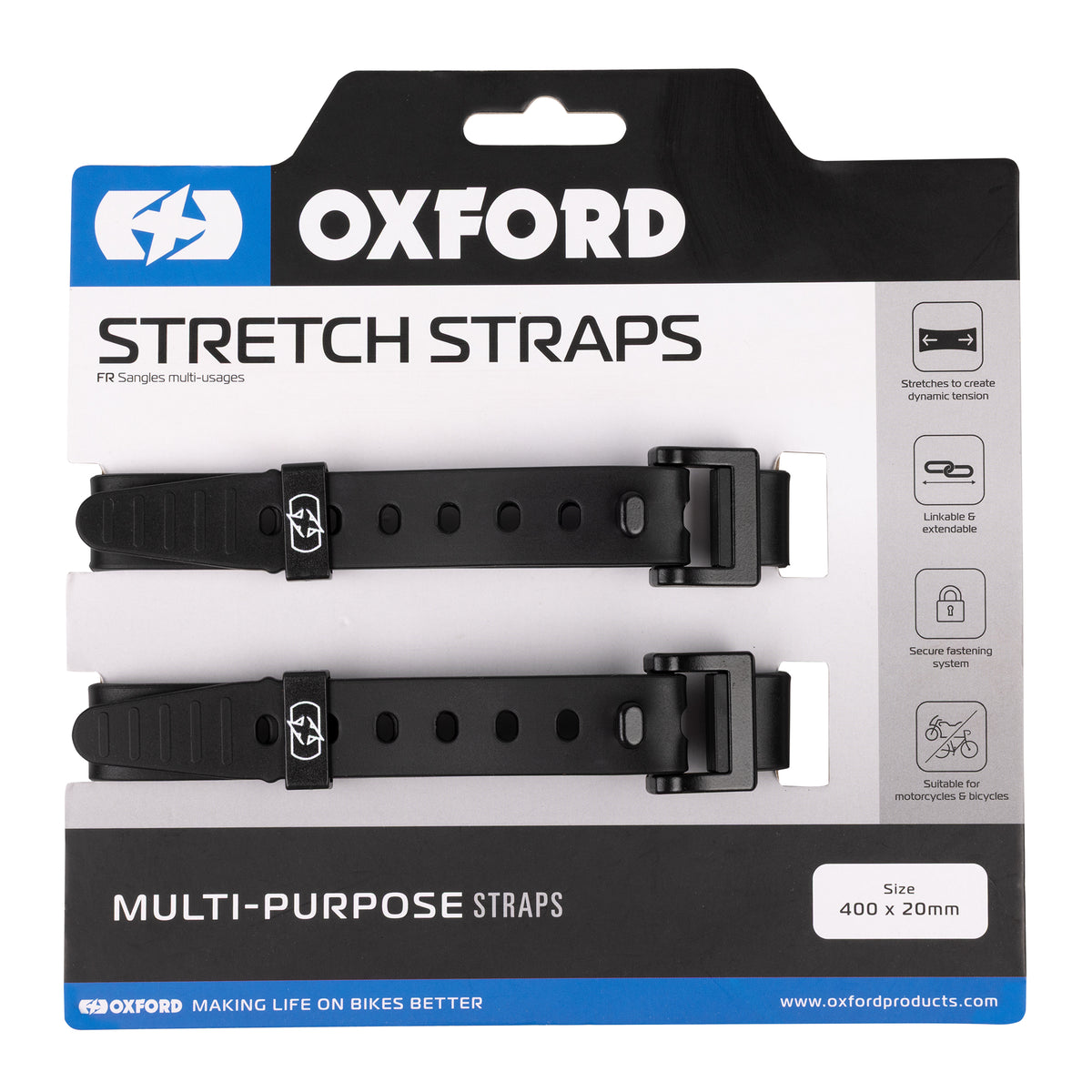 Stretch straps Black (Pair)