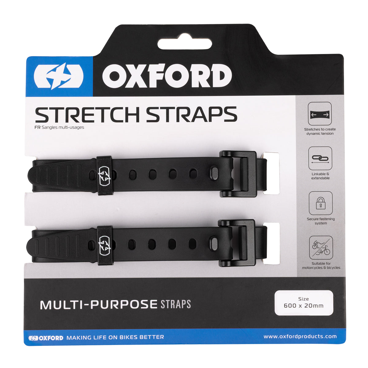 Stretch straps Black (Pair)