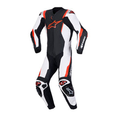 Alpinestars Missile V3 Leather Suit 1PC Black White Red Fluo