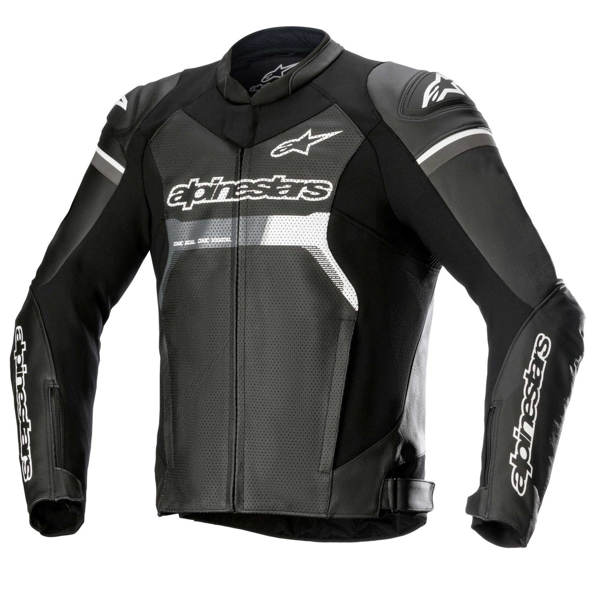 ALPINESTARS GP FORCE LEATHER AIRFLOW JACKET | BLACK/WHITE