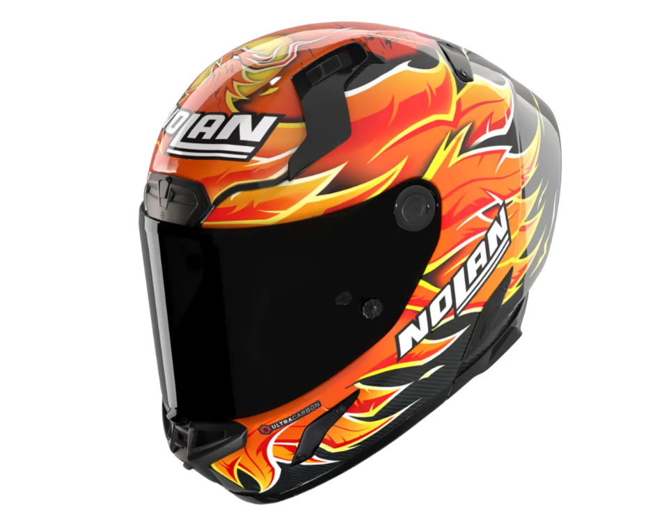 Nolan X-804 RS Ultra Carbon Replica Iannone - Carbon / Red / Orange / Yellow